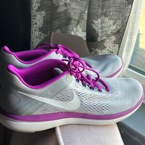 Nike Gray and Purple Athletic Shoes